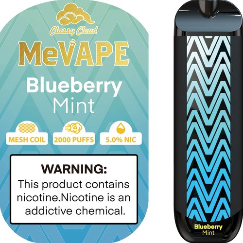 MEVAPE 2000 PUFFS 5% 10PK BLUEBERRY MINT