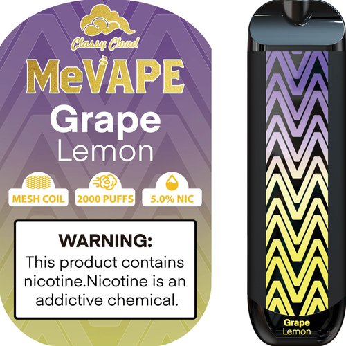 MEVAPE 2000 PUFFS 5% 10PK GRAPE LEMON