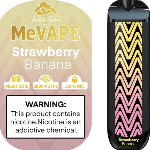 MEVAPE 2000 PUFFS 5% 10PK STRAWBERRY BANANA