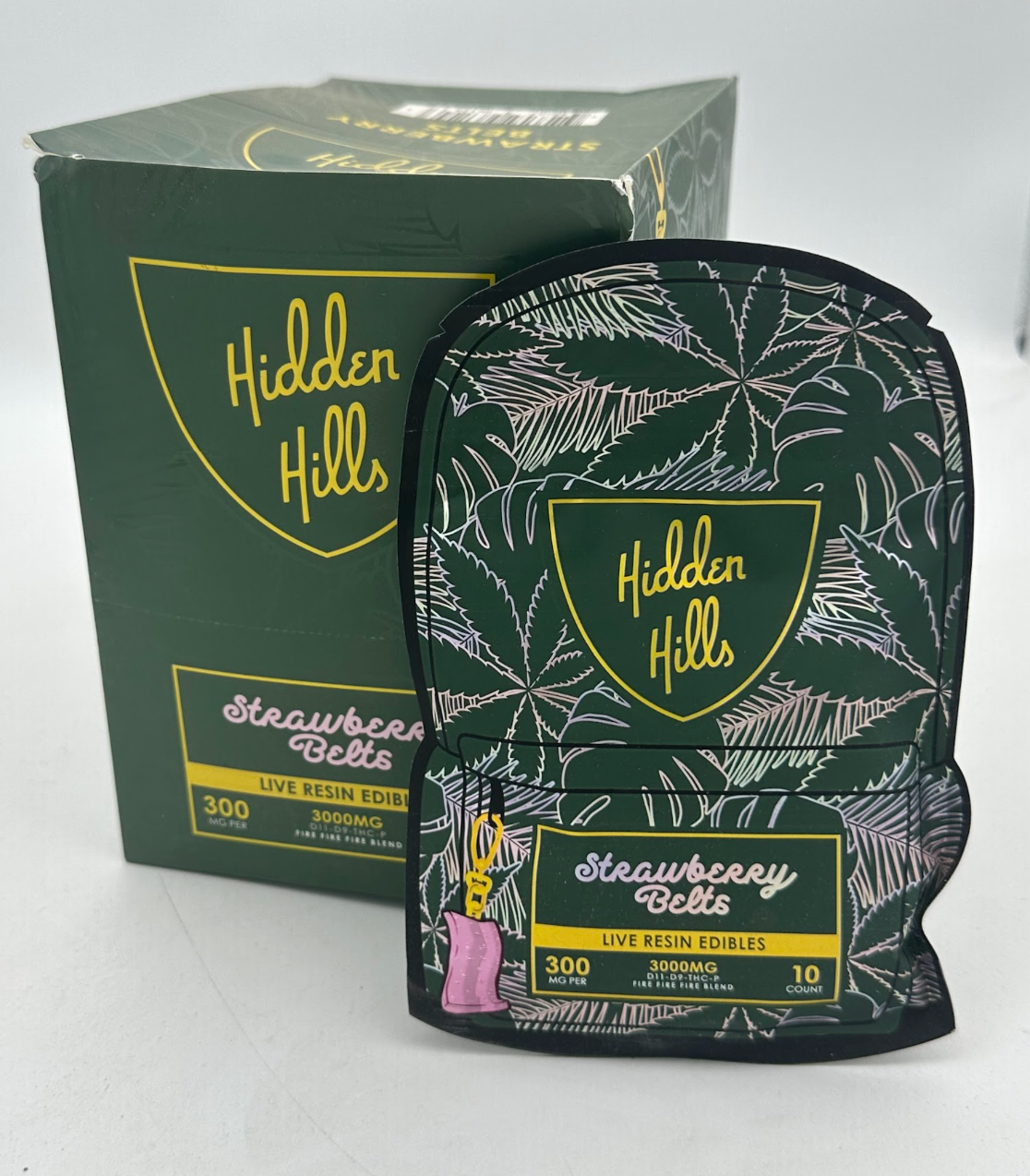 Hidden Hills THC-A Gummies 10ct (Strawberry Belts)